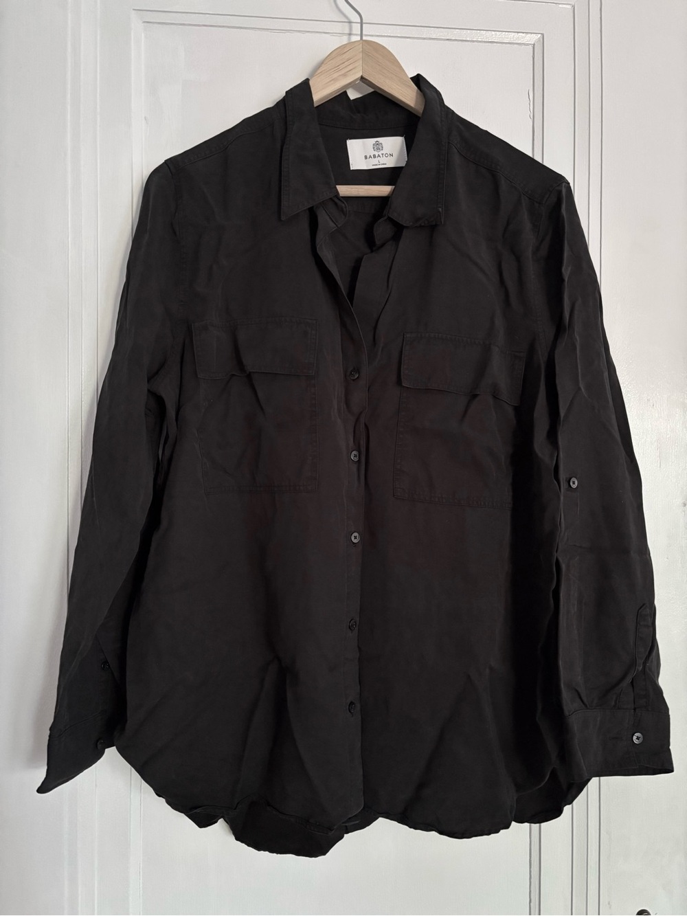Aritzia Babaton Black Lightweight Utility Shirt
